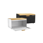 Haus Roland Stainless Steel and Bamboo Bread Box